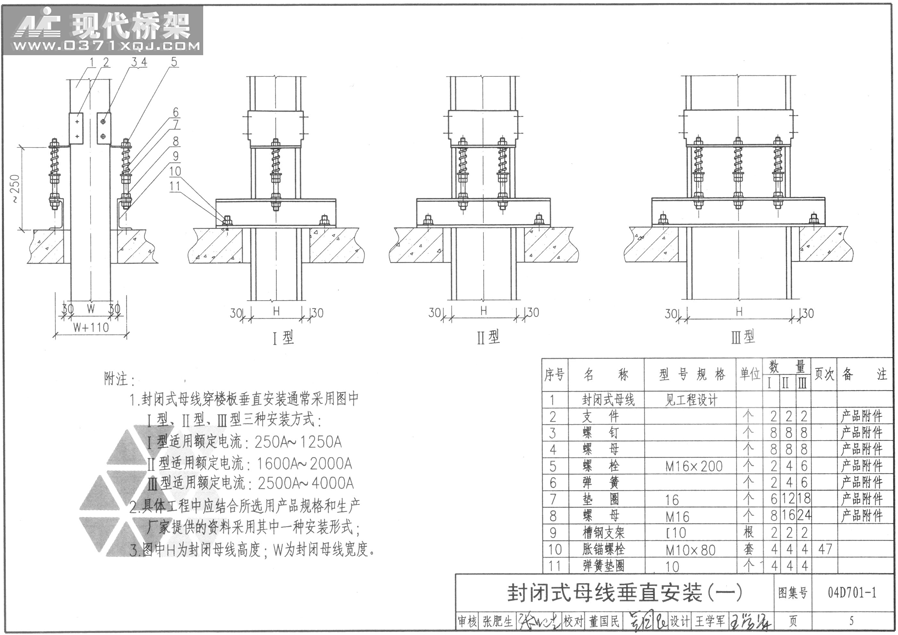 封闭式母线垂直安装（一）