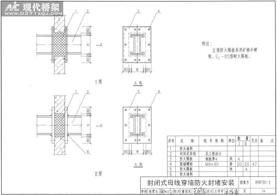 封闭式母线穿墙防火封堵安装