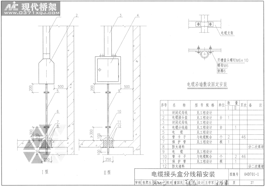 电缆接头盒分线箱安装