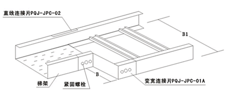 电缆桥架水平变化连接安装示意图